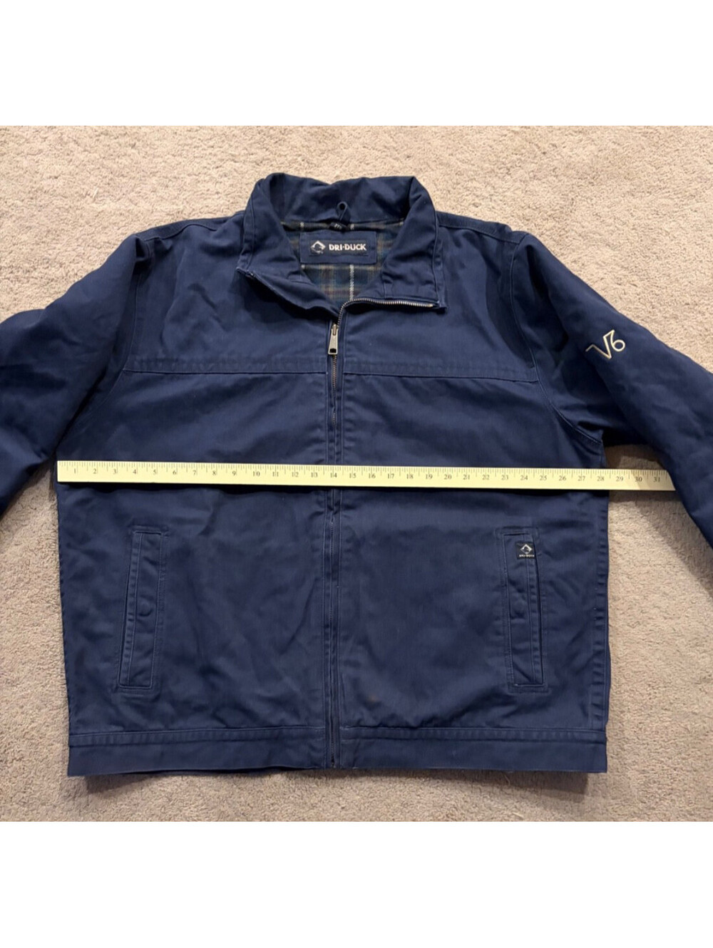 Dri Duck Heavy Canvas Work Jacket Flannel Lined Navy Carhartt Detroit Style 2XL - Picture 8 of 10